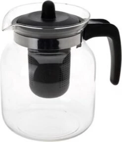 Merkloos Glazen Transparante Theepot 1.5 L Met Zwart Filter - Thee Drinken - Thee Serveren - Theepotten Met Filters -Servies Serie Winkel 1029x1200 6