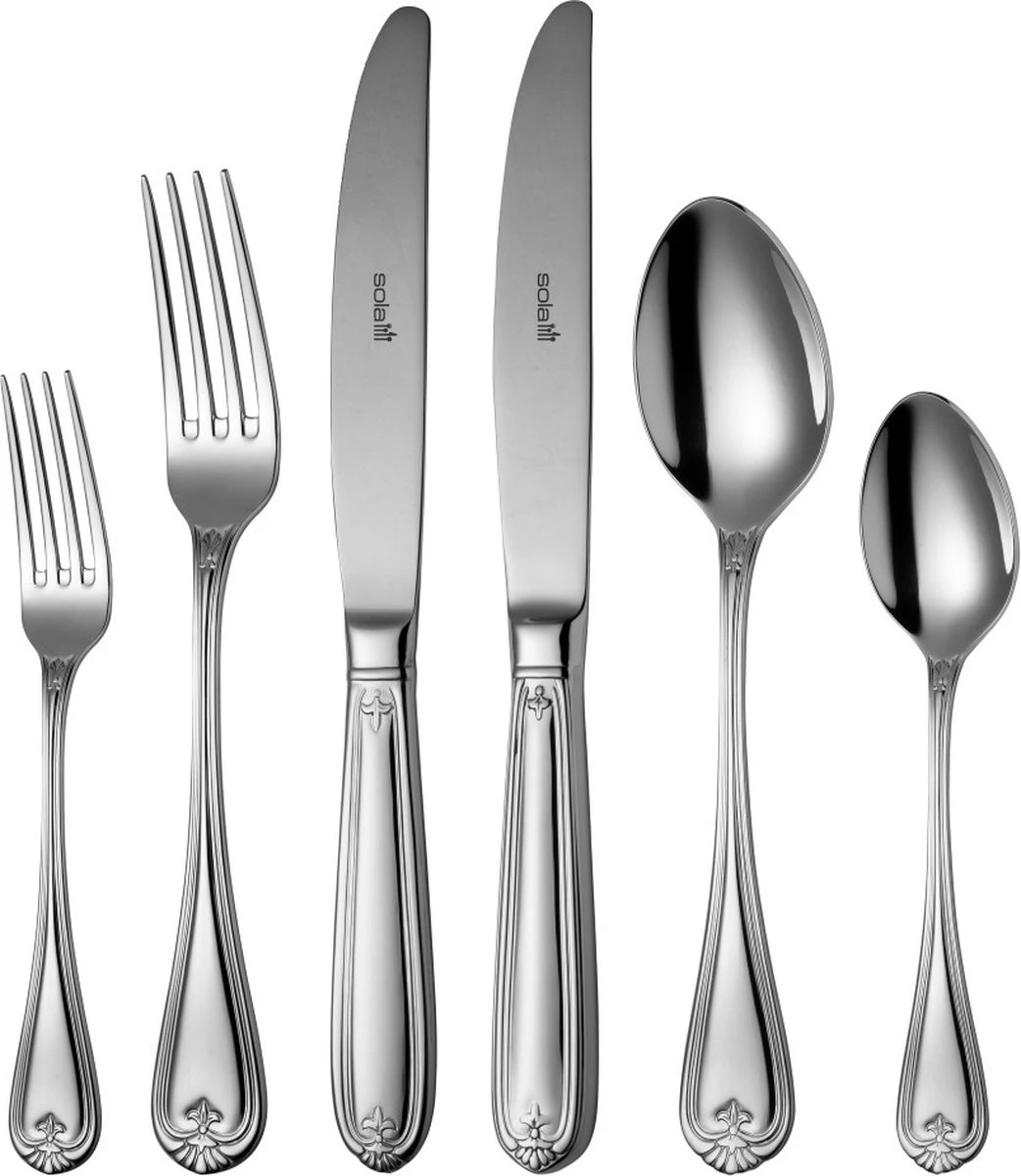 Sola Bestekset Symphony - Klassiek - 6 Persoons - 50 Delig - Zilverwit Edelstaal 18/10 - RVS - Zilver 2 Sola Bestekset Symphony - Klassiek - 6 Persoons - 50 Delig - Zilverwit Edelstaal 18/10 - RVS - Zilver - Afbeelding 2
