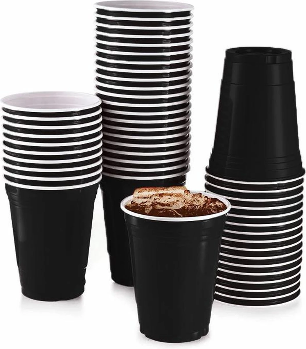 Merkloos Black Cups - 50stuk(s) - 475ml - Party Cups - Beerpong - Drankspel - Beerpong Bekers - Plastic Bekers 1 Merkloos Black Cups - 50stuk(s) - 475ml - Party Cups - Beerpong - Drankspel - Beerpong Bekers - Plastic Bekers