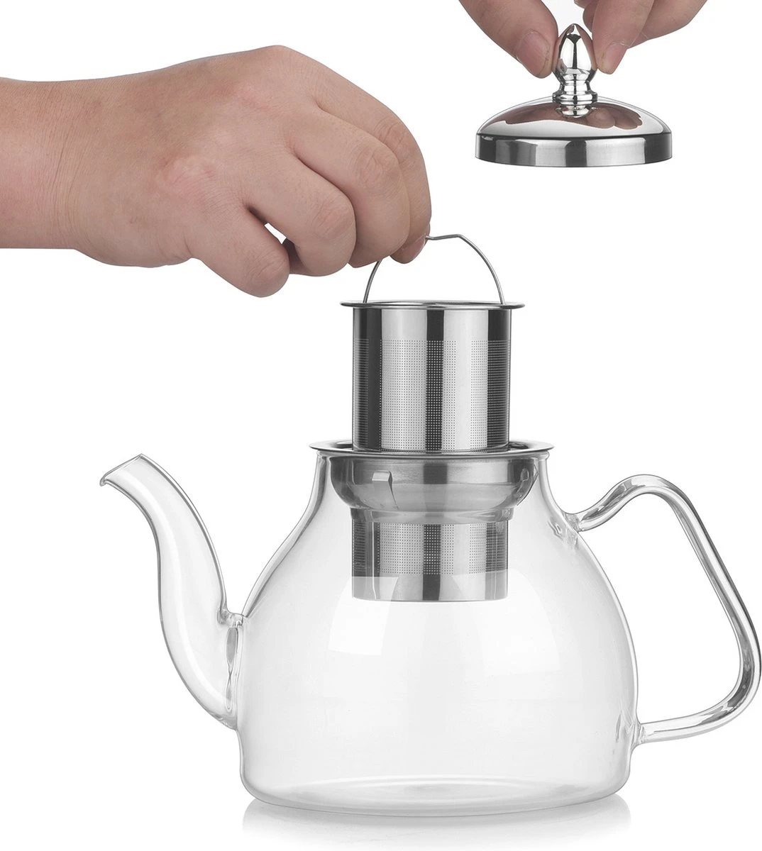 SensaHome - Infuser Theekan/Theepot - Transparant - Glas 2 SensaHome - Infuser Theekan/Theepot - Transparant - Glas - Afbeelding 2