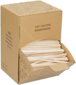 Natureko - Houten Roerstaafjes (FSC) 110mm - 2000 Stuks -Servies Serie Winkel 1086x1200