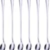 Somstyle Lange Lepels Set 19.5 CM Geschikt Voor Dessert, Latte Macchiato, Yoghurt, Cocktail Of Koffie - 6 Stuks - RVS - Zilver