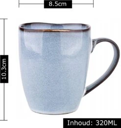 Koffiekopjes - Cappuccino Kop - Theemok - Koffiebeker - Blauw - 320ml - Set Van 6 -Servies Serie Winkel 1131x1200 2