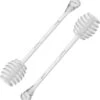 Merkloos 2x Honing Lepels Van Kunststof 17 Cm - Keukenbenodigdheden - Honinglepel/honingdipper - Lepel Voor Honing