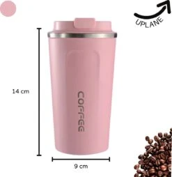 Thermosbeker - Koffiebeker To Go - Travel Mug - Dubbelwandig, RVS & Lekvrij - Thermosbeker Koffie - 380 ML – Roze -Servies Serie Winkel 1169x1200 4