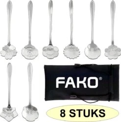 Fako Bijoux® - Bloemen Lepels Set - Theelepel / Koffielepel - 12cm - Zilver - 8 Stuks -Servies Serie Winkel 1187x1200 3