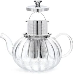 Glazen Theepot Met Filter (RVS) - 1.2 Liter - Pompoen Design - Thee Infuser – Borosilicaat – Anti-druppel Tuit -Servies Serie Winkel 1191x1200 7