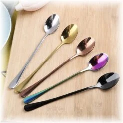 Fako Bijoux® - 6 Lange Lepels - Latte Macchiato - Longdrink - Cocktail - Dessert - IJs - Koffie - Goud - 6 Stuks - Bewaarzakje -Servies Serie Winkel 1196x1200 12