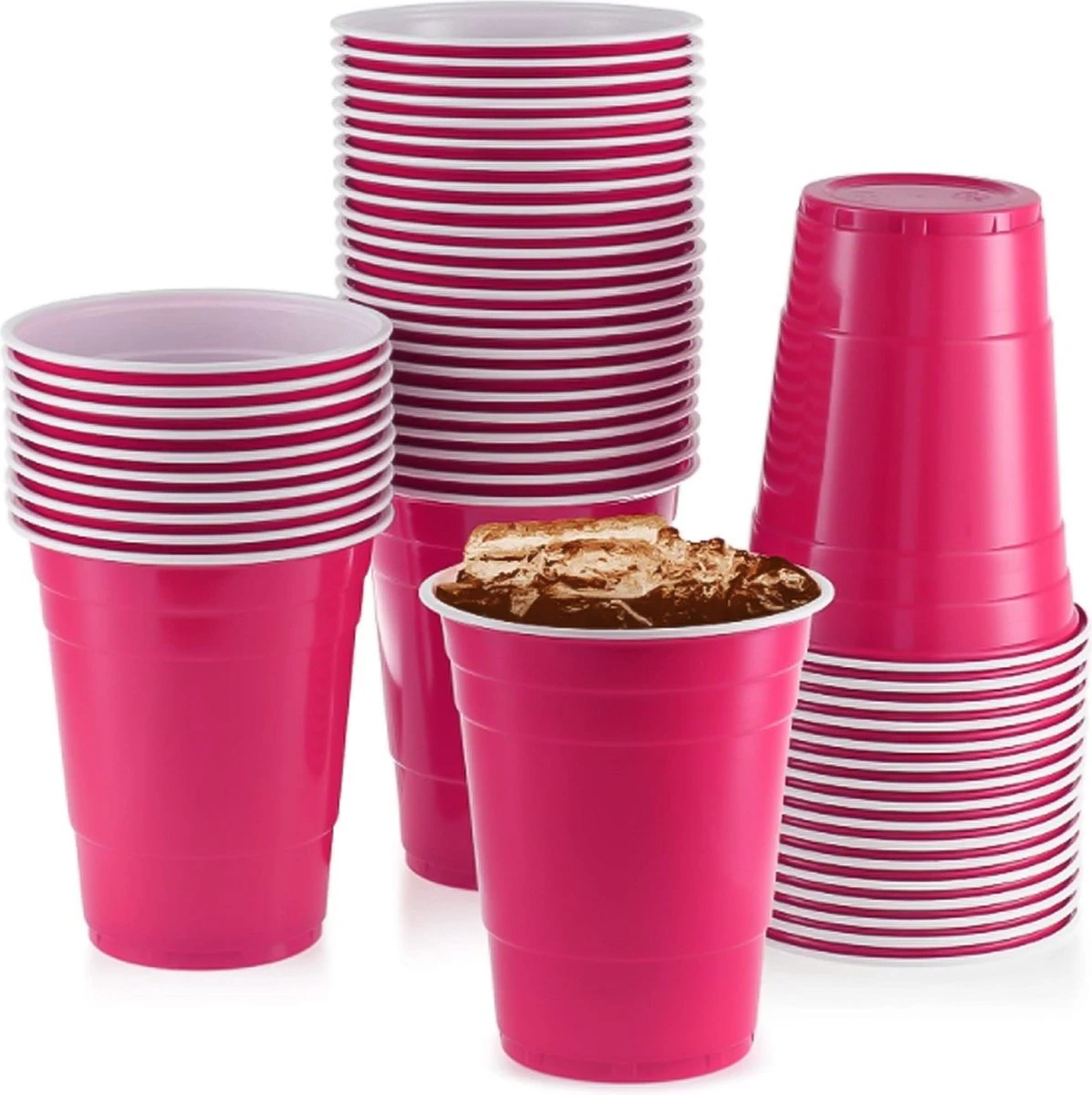Merkloos Pink Cups - 50stuk(s) - 475ml - Party Cups - Beerpong - Drankspel - Beerpong Bekers - Plastic Bekers 1 Merkloos Pink Cups - 50stuk(s) - 475ml - Party Cups - Beerpong - Drankspel - Beerpong Bekers - Plastic Bekers