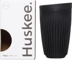 HuskeeCup & Deksel - Koffiebeker - Large - 12oz/36cl - Charcoal -Servies Serie Winkel 1200x1007