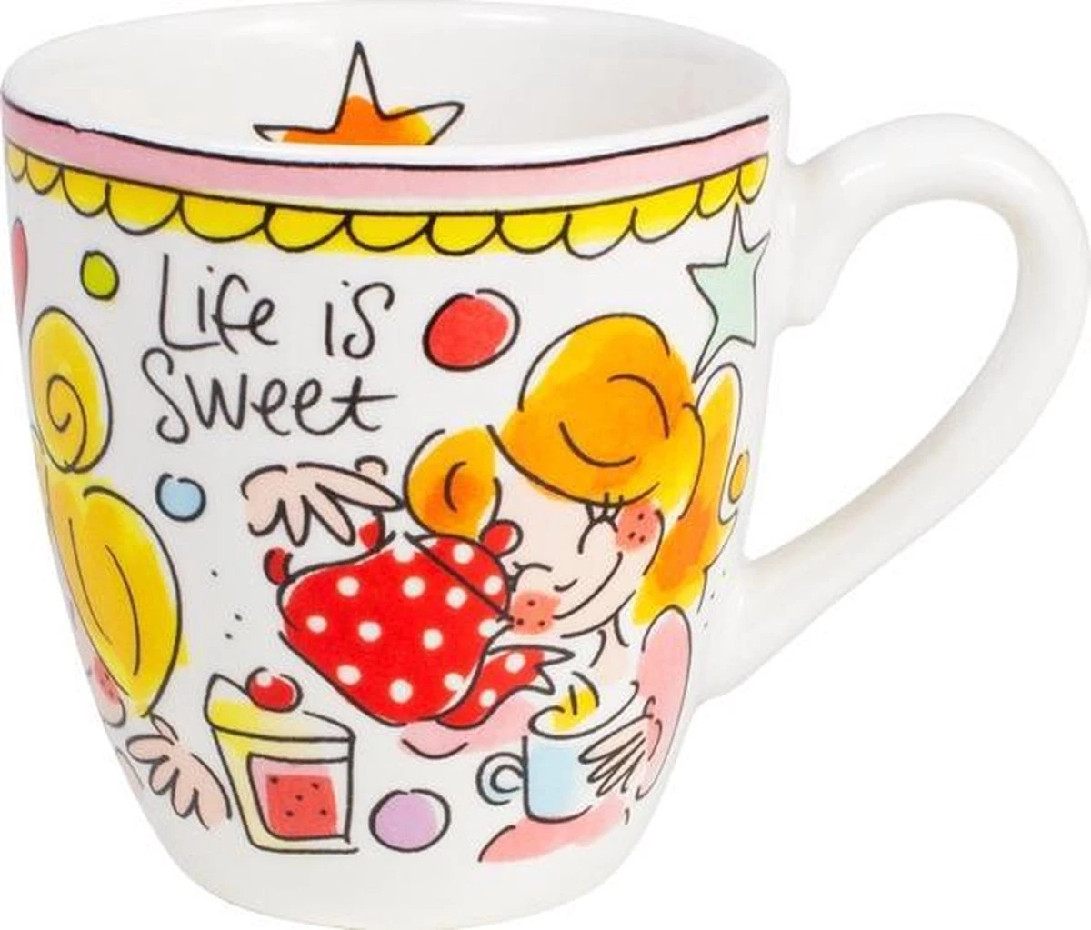 Blond Amsterdam Even Bijkletsen Mini Mok - Roze Rand 1 Blond Amsterdam Even Bijkletsen Mini Mok - Roze Rand