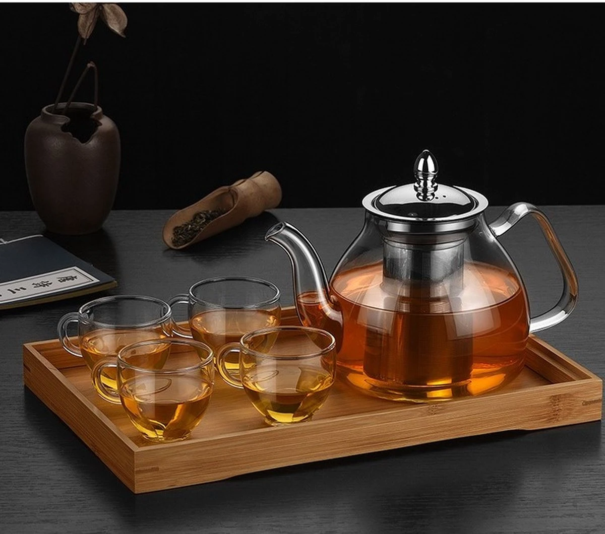 SensaHome - Infuser Theekan/Theepot - Transparant - Glas 18 SensaHome - Infuser Theekan/Theepot - Transparant - Glas - Afbeelding 18