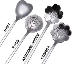 Fako Bijoux® - 8 Lange Lepels Bloem Motief - Latte Macchiato - Longdrink - Cocktail - Dessert - IJs - Koffie - Zilver - 8 Stuks - Bewaarzakje -Servies Serie Winkel 1200x1063 9