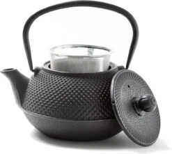Tealøv THEE SET 800 ML GIETIJZER | COMPLETE SET IN GESCHENKDOOS | Gietijzeren Theepot Met Roestvrijstalen Zeef, Gietijzeren Theekopjes En Onderzetter | In Authentiek Japanse Stijl | Arare Zwart -Servies Serie Winkel 1200x1074 2