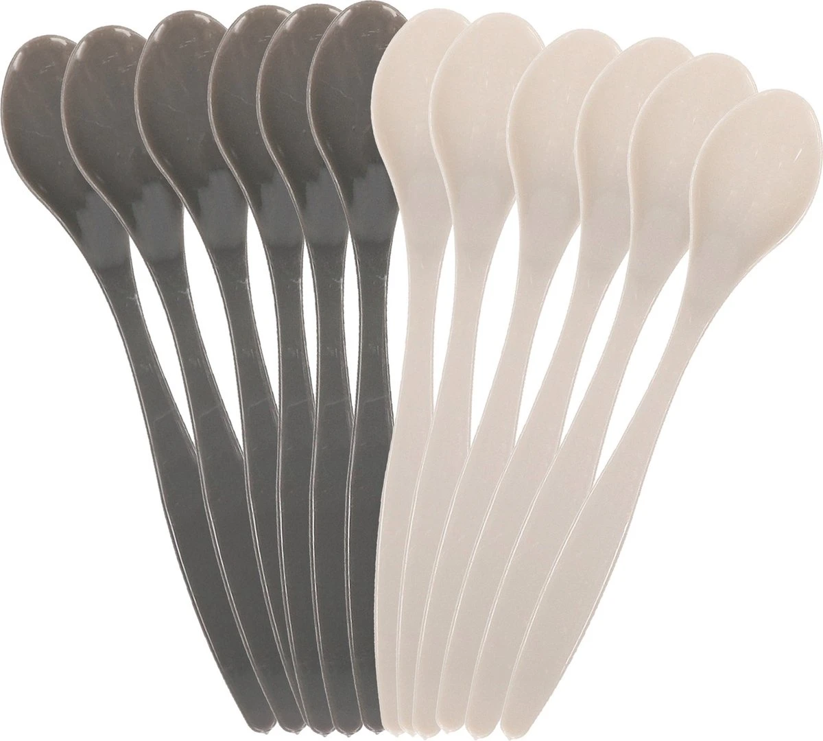 Excellent Houseware 12x Eierlepels Zwart/grijs Kunststof 14 Cm 1 Excellent Houseware 12x Eierlepels Zwart/grijs Kunststof 14 Cm