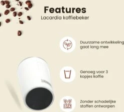 LaCardia Koffiebeker To Go Premium Wit – Thermosbeker – Theebeker – 380ML – Herbruikbaar -Servies Serie Winkel 1200x1088 3