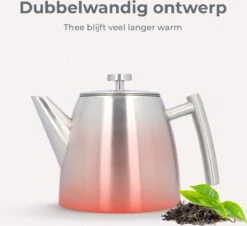Vaja® Theepot Camille Met Filter - Zilver - 1.0L - RVS Dubbelwandig - Theekan -Servies Serie Winkel 1200x1099 7