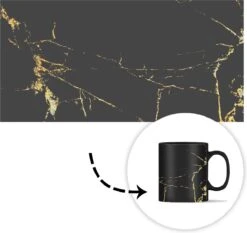 Magische Mok - Foto Op Warmte Mokken - Koffiemok - Marmer - Zwart - Goud - Luxe - Magic Mok - Beker - 350 ML - Theemok -Servies Serie Winkel 1200x1134 2
