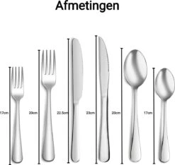 Perow 8 Persoons Bestekset - 48 Delig - 18/10 Edelstaal - Lepels, Messen, Vorken & Steakmessen - Vaatwasser Bestendig - Zilver -Servies Serie Winkel 1200x1135 1