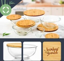 Klarstein Glazen Serveerschaal Met Bamboe Deksel - Afwasmachinebestendig - Veelzijdig Inzetbaar -Servies Serie Winkel 1200x1144 2