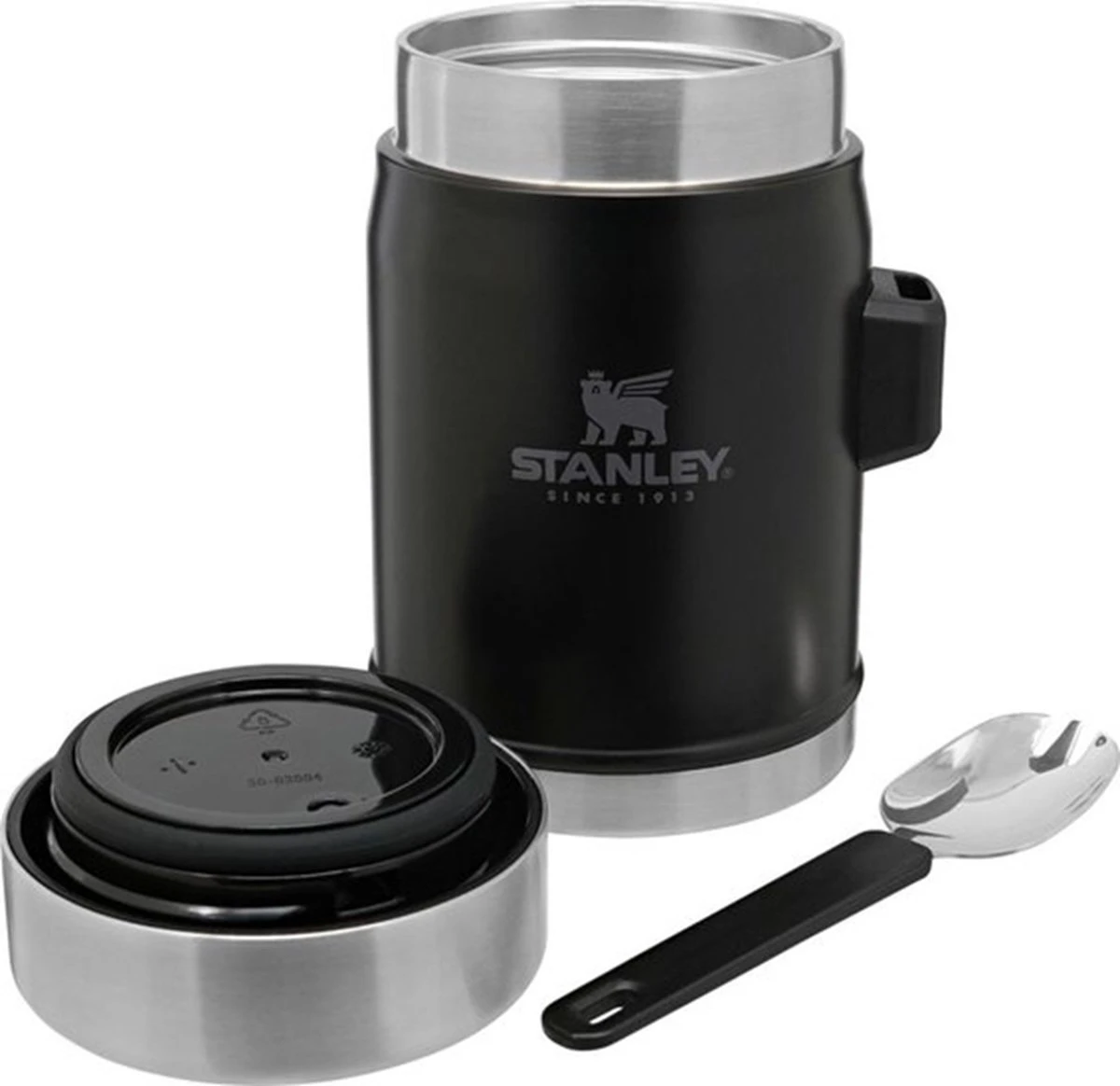 Stanley The Legendary Food Jar + Spork 0,4L - Thermosfles - Matt Black 2 Stanley The Legendary Food Jar + Spork 0,4L - Thermosfles - Matt Black - Afbeelding 2