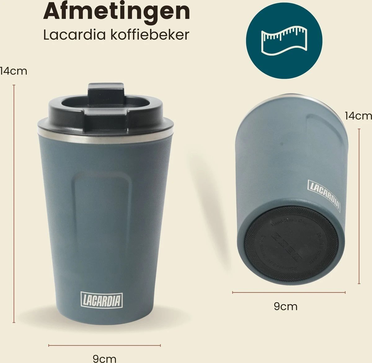 LaCardia Koffiebeker To Go Premium Blauw – Thermosbeker – Theebeker – 380ML – Herbruikbaar 6 LaCardia Koffiebeker To Go Premium Blauw – Thermosbeker – Theebeker – 380ML – Herbruikbaar - Afbeelding 6