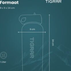 Tigrar - Waterfles - Drinkfles - Thermosfles 1 Liter Dubbelwandig - RVS - (Staal) Blauw - Incl. Extra Dop 3 Rietjes En Reiniger -Servies Serie Winkel 1200x1186 2