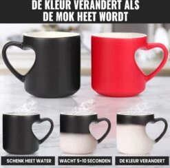Malinsi Hart Mok - Hitte Kleur Veranderende Glazen - Zwart 330ml - Liefde Mokken - Koffie En Thee Beker - Theeglazen - Koffiebeker - Koffiemok - Hartjes Koffiekopjes - Cadeau Voor Man & Vrouw -Servies Serie Winkel 1200x1186 3