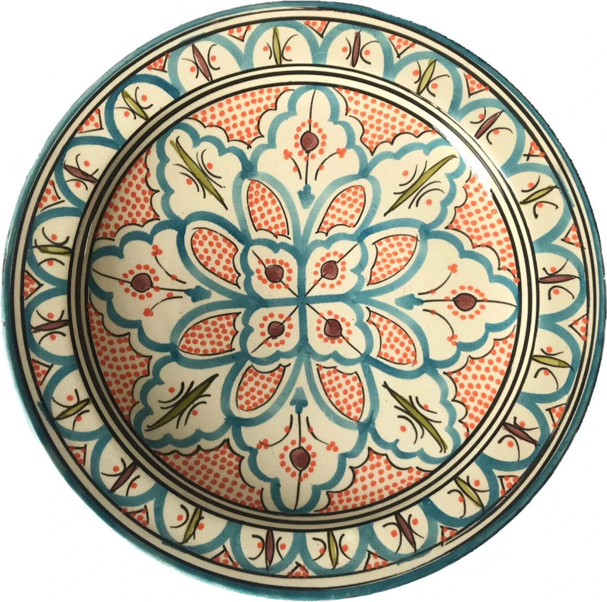 Marokkaanse Schaal | Handgemaakt | 35 Cm | Serveerschaal 1 Marokkaanse Schaal | Handgemaakt | 35 Cm | Serveerschaal