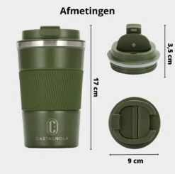 Castagnola Design RVS Koffiebeker To Go - Groen - 380ml - Thermosbeker - Theebeker -Servies Serie Winkel 1200x1191 10