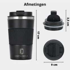 Castagnola Design RVS Koffiebeker To Go - Zwart - 380ml - Thermosbeker - Theebeker -Servies Serie Winkel 1200x1191 7