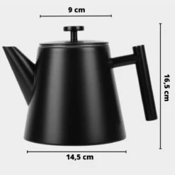 Castagnola Theepot Met Filter – Theekan – Theepot Dubbelwandig – Theepot Roestvrijstaal – Hoogwaardig RVS – 1 Liter – 5 Kopjes Thee – Zwart -Servies Serie Winkel 1200x1195 12