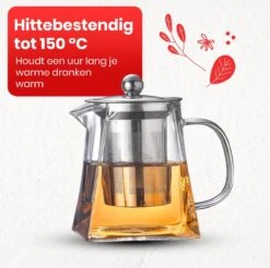 Procidi® Glazen Theepot Met Filter - Theekan Met Infuser - Dubbelwandig Borosilicaat Glas - Thee Thermoskan - Koffiekan 950 ML - Teapot -Servies Serie Winkel 1200x1197 11