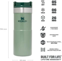 Stanley The NeverLeak™ Travel Mug 0,35L NEW - Thermosfles - Hammertone Green 20 Stanley The NeverLeak™ Travel Mug 0,35L NEW - Thermosfles - Hammertone Green -Servies Serie Winkel 1200x1197