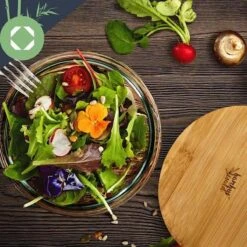 Klarstein Glazen Serveerschaal Met Bamboe Deksel - Afwasmachinebestendig - Veelzijdig Inzetbaar -Servies Serie Winkel 1200x1200 1001