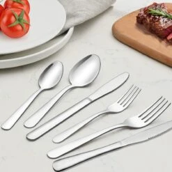 Perow 6 Persoons Bestekset – 36 Delig – 18/10 Edelstaal – Lepels, Messen, Vorken & Steakmessen – Vaatwasserbestendig – Zilver - Serviessets -Servies Serie Winkel 1200x1200 1039