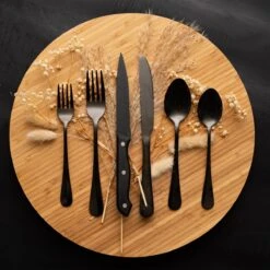OEC Kitchen Bestekset 36-delig - Zwart - 6 Persoons - Steakmessen - Messen - Vorken - Lepels - RVS -Servies Serie Winkel 1200x1200 1051