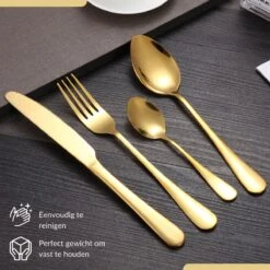 SensaHome - 20-Delige Bestek Set - Inclusief Mes/Vork/Lepel - 4 Personen - Goud -Servies Serie Winkel 1200x1200 1060