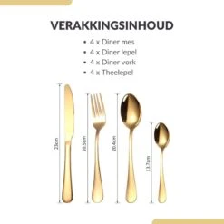 SensaHome - 20-Delige Bestek Set - Inclusief Mes/Vork/Lepel - 4 Personen - Goud -Servies Serie Winkel 1200x1200 1061