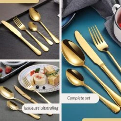 SensaHome - 20-Delige Bestek Set - Inclusief Mes/Vork/Lepel - 4 Personen - Goud -Servies Serie Winkel 1200x1200 1068