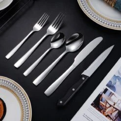 Deleca 12 Persoons Bestekset (72-delig) - Lepels, Messen, Vorken & Steakmessen - Vaatwasserbestendig - Zilver / RVS -Servies Serie Winkel 1200x1200 1086