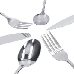 Deleca 12 Persoons Bestekset (72-delig) - Lepels, Messen, Vorken & Steakmessen - Vaatwasserbestendig - Zilver / RVS -Servies Serie Winkel 1200x1200 1090