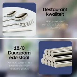 Nevana Bestekset - 24 Delig - 18/10 Edelstaal - Bestek - Lepels, Messen, Vorken -Servies Serie Winkel 1200x1200 1138
