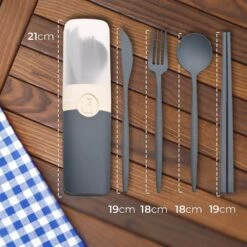 LDGoods Reisbestek Bestekset 5-delig Blauw - Meeneembestek - Meal Prep Bakjes Bestek - Kampeer Servies - Bestek To Go - Duurzaam Materiaal -Servies Serie Winkel 1200x1200 1153