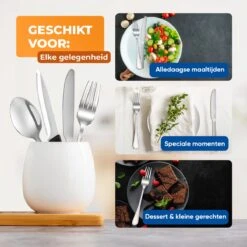 Strex Bestekset 6 Persoons - Zilver - 36-delig - Roestvrij Staal - Lepels, Messen, Vorken En Steakmessen - Hoogwaardige Kwaliteit -Servies Serie Winkel 1200x1200 1159