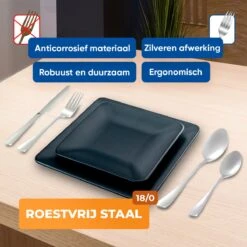 Strex Bestekset 6 Persoons - Zilver - 36-delig - Roestvrij Staal - Lepels, Messen, Vorken En Steakmessen - Hoogwaardige Kwaliteit -Servies Serie Winkel 1200x1200 1160