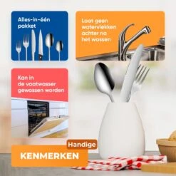 Strex Bestekset 6 Persoons - Zilver - 36-delig - Roestvrij Staal - Lepels, Messen, Vorken En Steakmessen - Hoogwaardige Kwaliteit -Servies Serie Winkel 1200x1200 1161