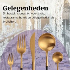 LuZana - Bestek Set Goud - 30-delig - Bestekset 6 Persoons - Goud/zwart - Bestek - Borden - Bestekset Zwart -Servies Serie Winkel 1200x1200 1173