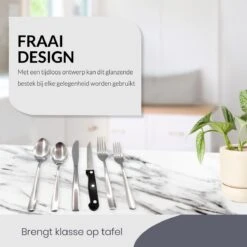 Master Knives 6 Persoons Bestekset (36-delig) - Lepels, Messen, Vorken & Steakmessen - Vaatwasserbestendig - Zilver / RVS -Servies Serie Winkel 1200x1200 1187