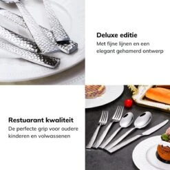 Deleca 6 Persoons Bestekset Deluxe (30-delig) - Vorken, Lepels En Messen - Vaatwasserbestendig - Gehamerd - Zilver / RVS -Servies Serie Winkel 1200x1200 1194